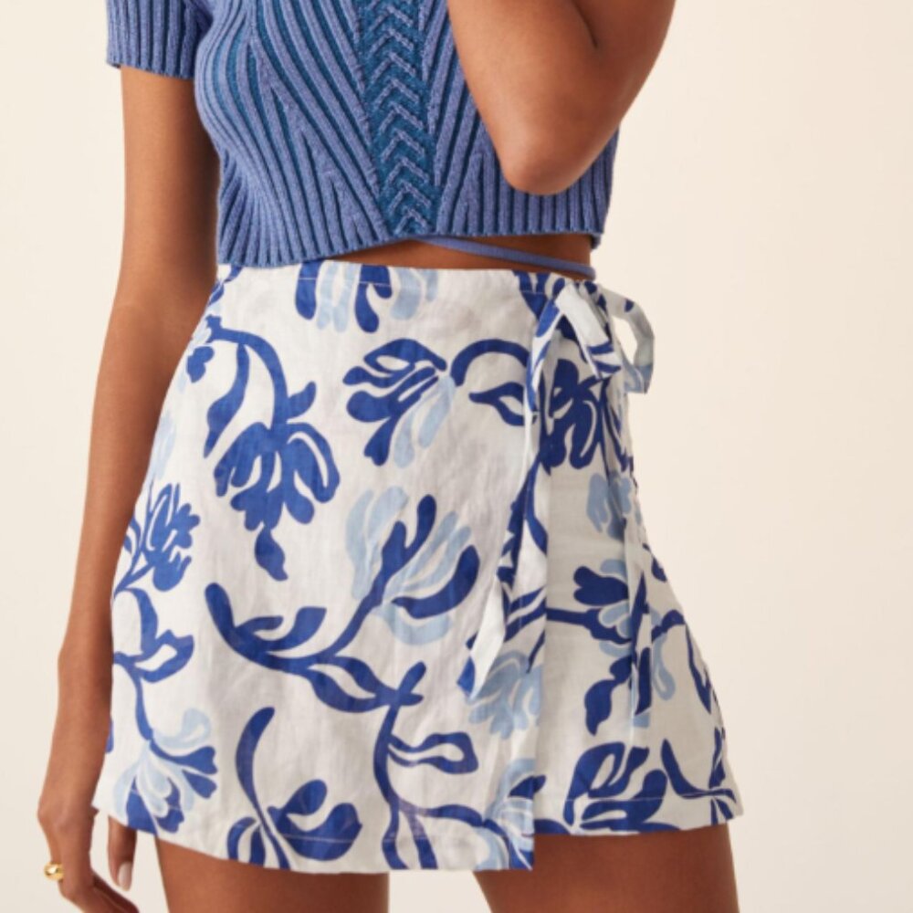 Faithfull The Brand Eridani Skort Shorts Ensola Floral Print Size Small